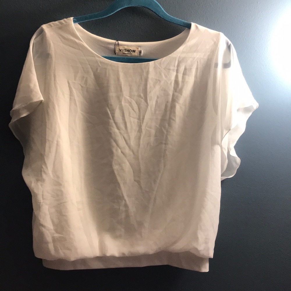 Loose Casual Short Sleeve Chiffon Top Blouse